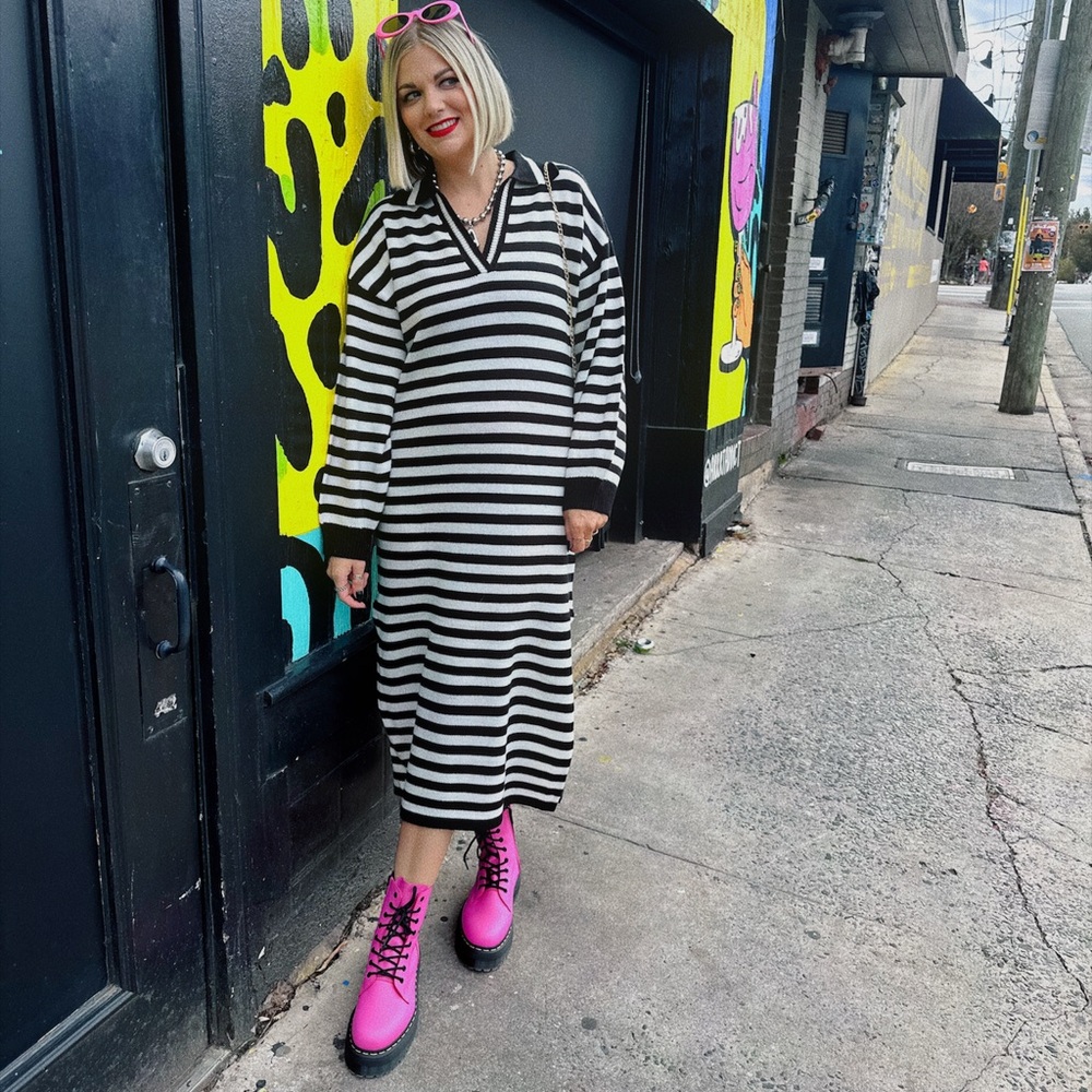 It Was Never a Phase Striped Sweater Dress